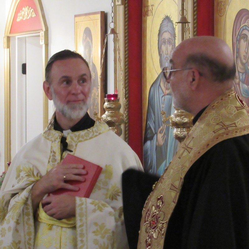 Fr. Herman Acker welcoming our bishop.