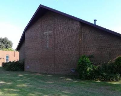 The front of Memorial Baptist Church in Eaton, OH