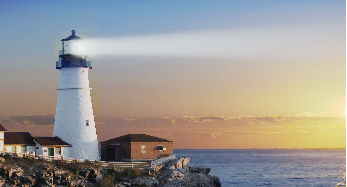 The light house lights the path in the darkness, as Christ lights our path in the darkness of this world.